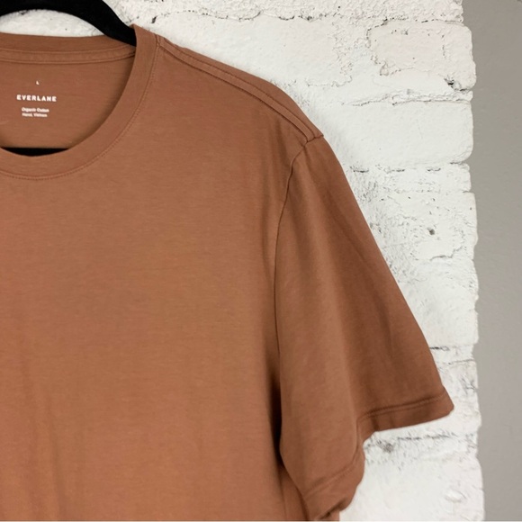Everlane Uniform Organic Cotton Short Sleeve Crew Neck Tee Shirt Terracotta L - Picture 2 of 7